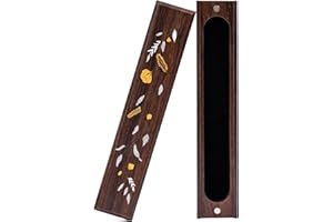 Poludie Monzo Wooden DND Dice Box, D&D Dice Holder 7 Die Dice Case with Felt Lined Magnetic Lid for D&D Tabletop Game(G/S Flower Vine)