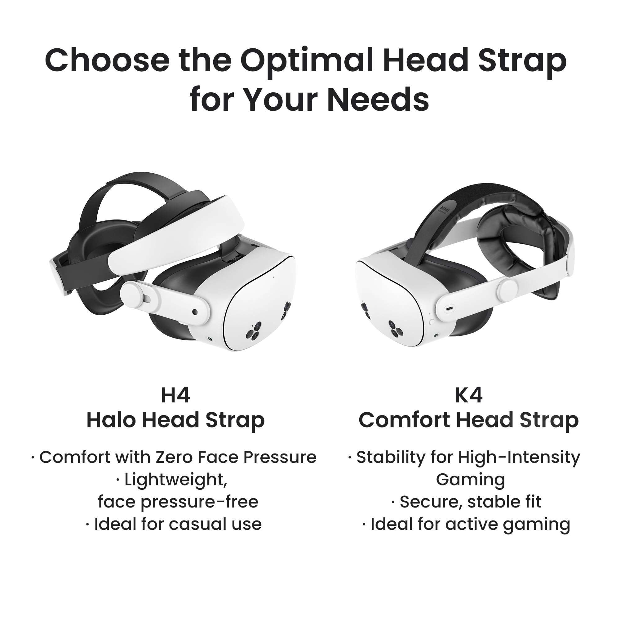 KIWI design K4 Head Strap, VR Headset Accessories for Meta Oculus Quest 3/3S, Non-Battery & Enhanced Support & Adjustable & Comfort Strap