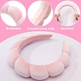 FRIUSATE Puffy Bubble Headband 2 Wristbands Skincare Spa Makeup Pink view 4