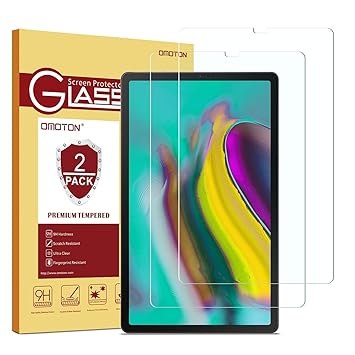 OMOTON [2 Stück Panzerglas Schutzfolie für Samsung Galaxy Tab S5e T720/T725,10.5 Zoll Displayschutzglas,9H Härte, Anti-Kratze