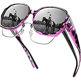 URUMQI Polarized Sunglasses Fit Over Glasses for Women, UV400 Protection Square Shades Extra Large Sun Glasses