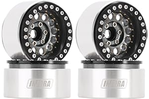 INJORA 1.9" Beadlock Wheel Rim - 150g Super Heavy Brass & Aluminum Deep Dish Wheel for 1/10 RC Crawler SCX10 TRX4 VS4-10 Gen8 (Grey)
