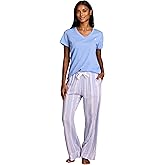 U.S. Polo Assn. Women's Pajama Set, Knit Tee, Woven Pants Valentines Gifts for Her