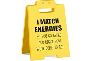 MAMAGIFTREE I Match Energies - Funny Desktop Decor Sign - Humorous Office Gifts for Coworkers, Bosses, Staffs, Managers, Team Members and Friends - Cute and Sarcastic Accessories for Office Desk Home Workspaces