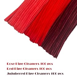 Swpohrat 300 Pieces Shades of Red Pipe Cleaner