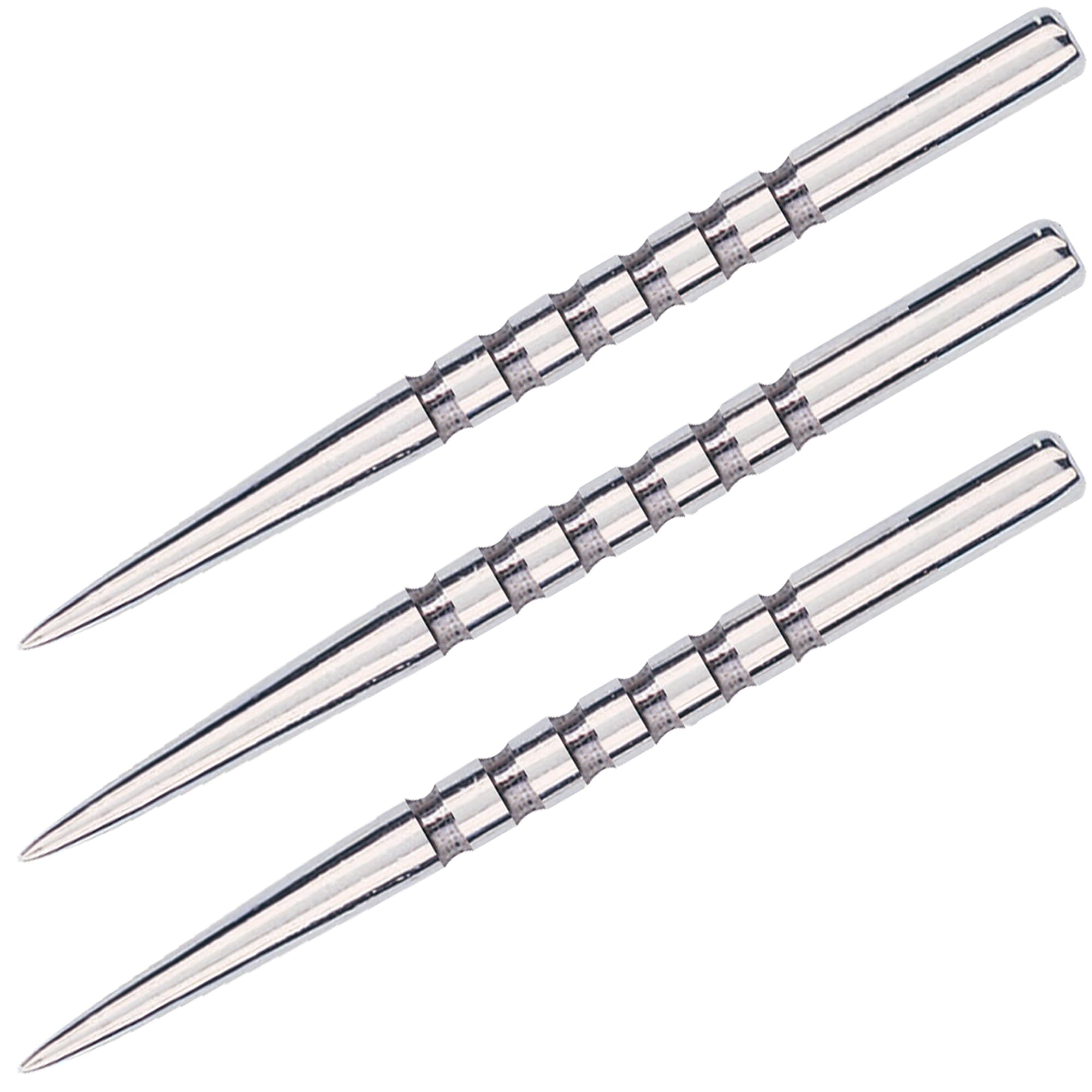 Unicorn Replacement Steel Dart Points | Standard Length 34.9 mm | 6 Grooves | Silver | 3 per Pack