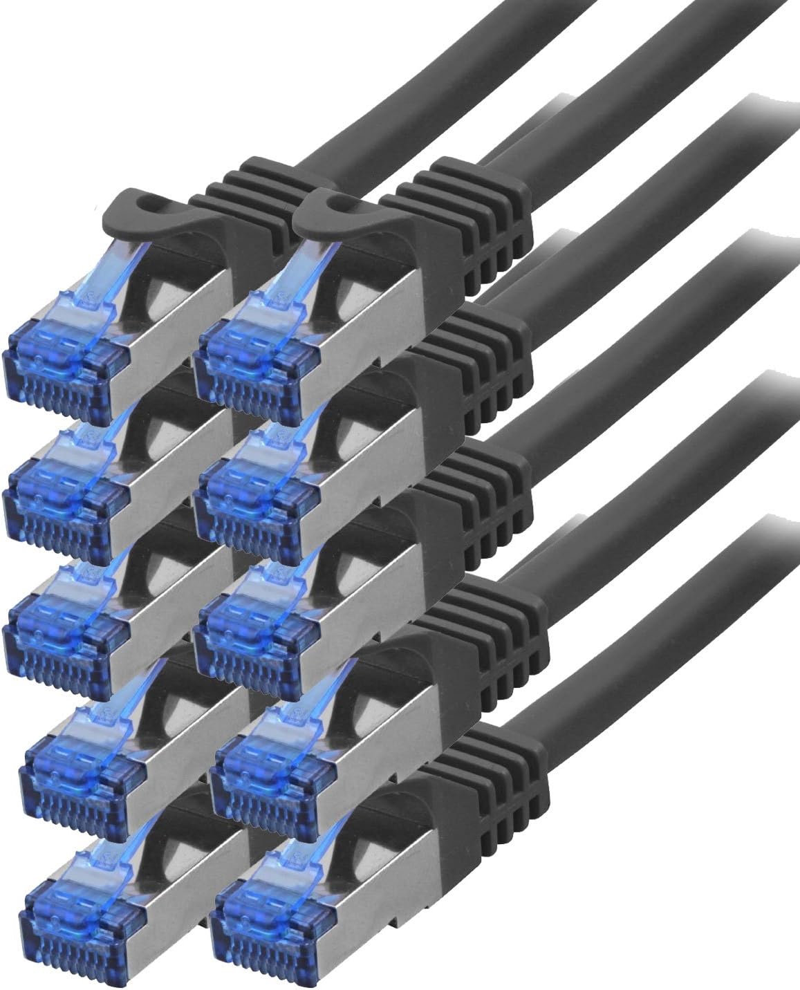 deleyCON 5m CAT8.1 Platte LAN Kabel Netwerkkabel Koperen Geleider 40