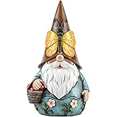 Wiresusan Outdoor Garden Gnome Statue, Butterfly Gnomes Decor Spring Butterfly Figurine, 7.3" Garden Gnomes Sculptures & Statues Outside Yard Lawn Patio Home Decoration, Nomes Gift