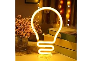 GLINTEE LED Neon Decorative Light, Neon Sign Shaped Decor Light, USB Charging & Battery Indoor Decor for Living Room, Birthday Party, Wedding Party（Warm light bulb-2）