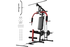 GarveeTech Home Gym Equipment, Workout Weight Machine with Cable Pulley System, 400 LBS Weight Capacity All in One Full Body 