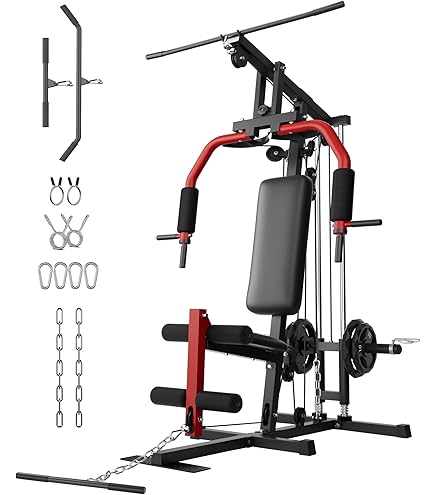 thumbnail image 2 of GarveeLife Home Gym Machine System, Multifunctional Weight Machine Full Body Workout Station Exercise Equipment With 100lbs Weight Stack All In One Home Gym With Pulley System For Strength Training 2 of 11