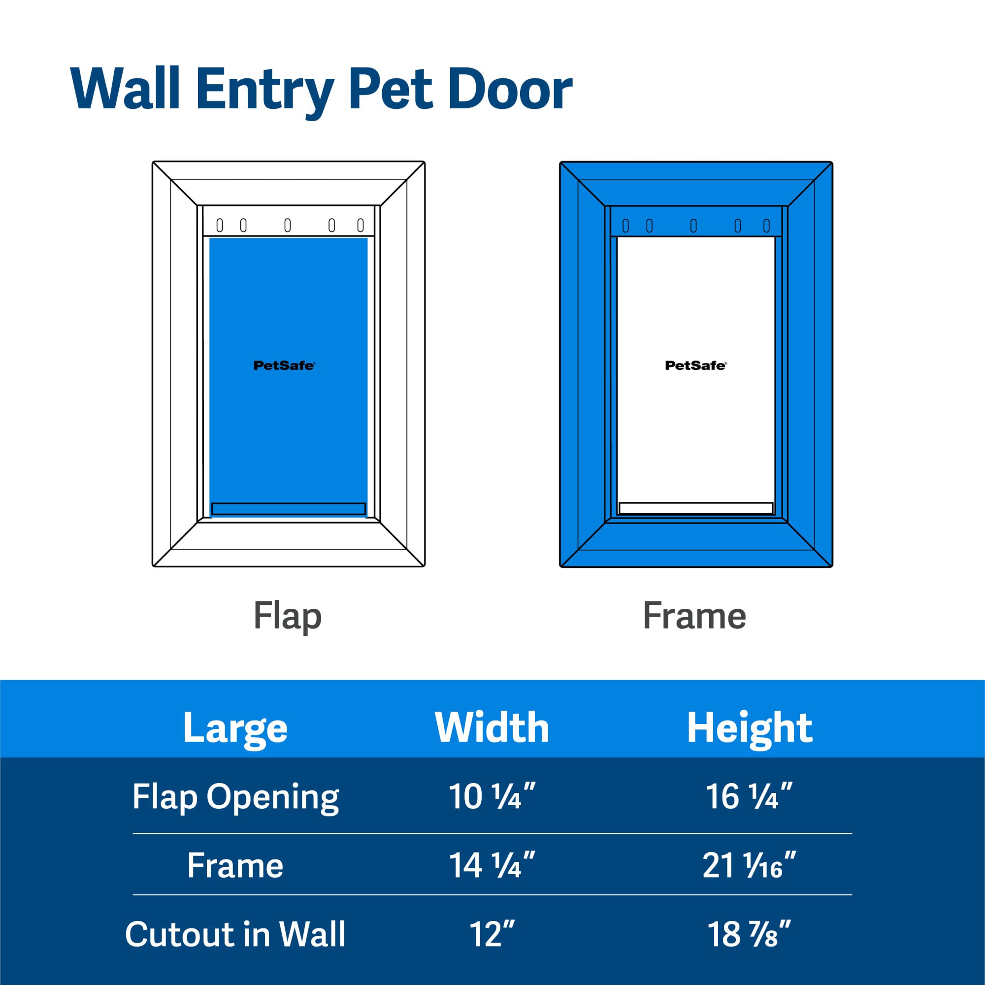 PetSafe Wall Entry Pet Door - Rust-Free Telescoping Frame - Easy Install for Interior & Exterior Walls 4 3/4