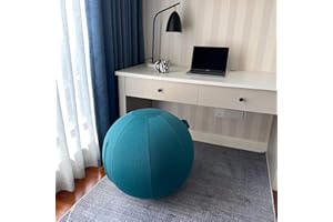 Sitting Ball Chair for Office & Home, Ergonomic Pilates Yoga with Cover, Balance & Stability Exercise Improves Posture & Core