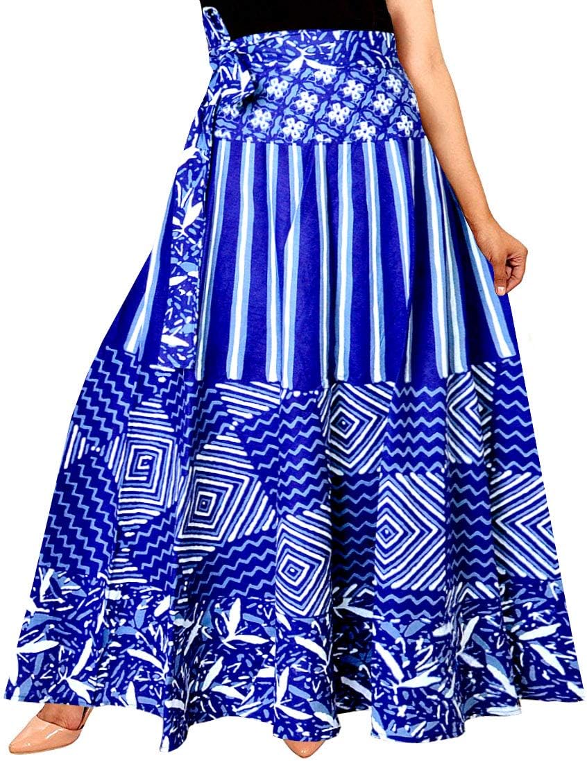 jwf Women's Cotton Khushi Print Long Skirt (Multicolour, SK_108, Free Size)