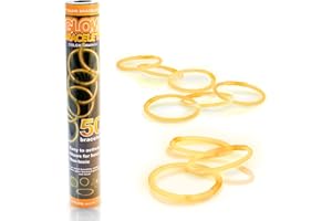 Fun Central 8” Glow Stick Bracelets – Bulk 50 Pack for Halloween Parties, Trick-or-Treat Safety, Haunted Houses, Parades & Nighttime Celebrations – Orange