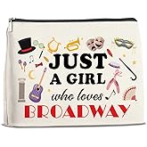 Xxoace Broadway Gifts Makeup Bag-Just a Girl Who Loves Broadway Cosmetic Bag Musical Gifts for Women Performer Theatre Lovers