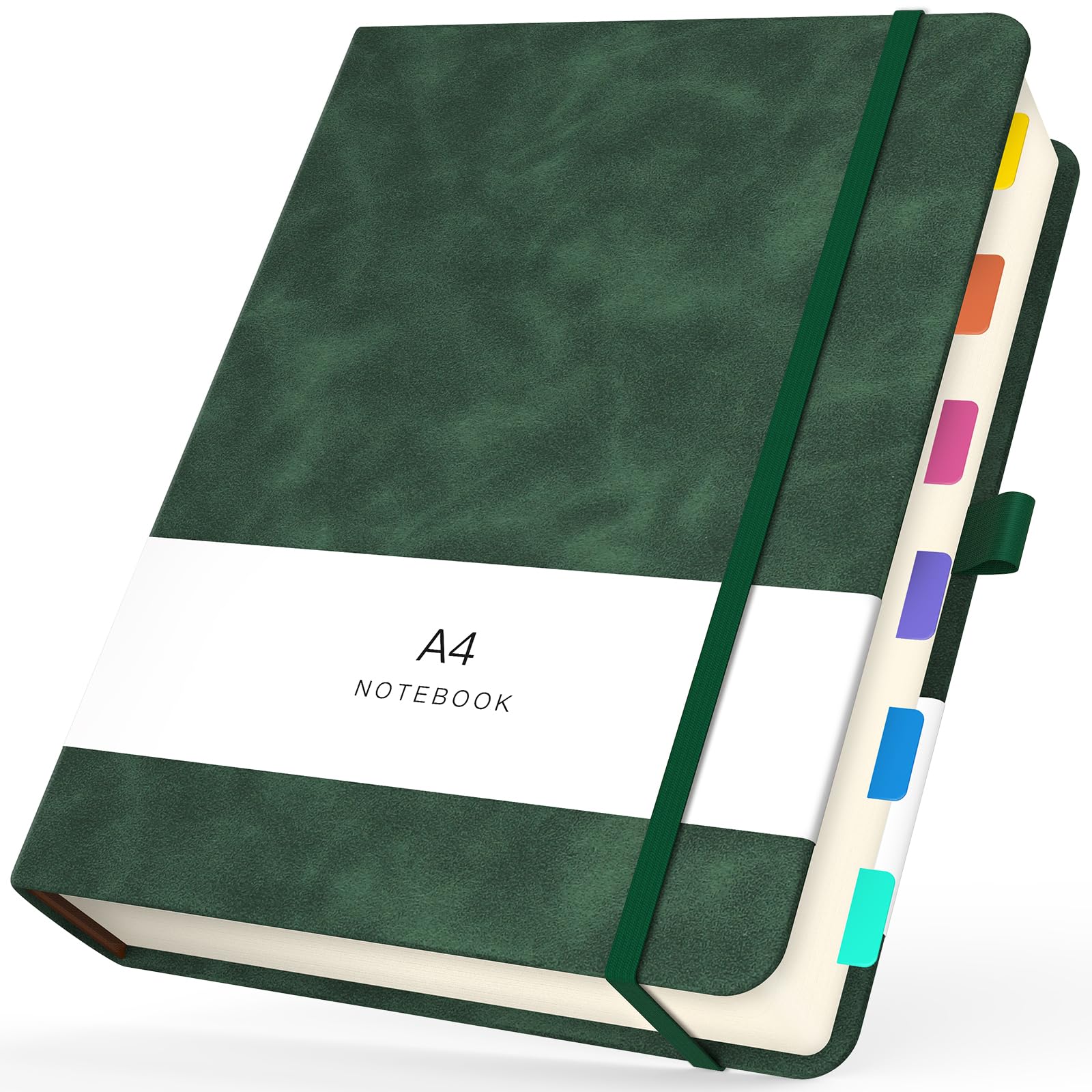 Yarotm A4 Notebook Plain - PU Leather Notebook 21.6x28.5cm - 100g/m² Plain Paper Notepad - A4 Blank Notebook Hardback - 360 Pages Journal Notebooks Note Pad for Travel Writing, Green