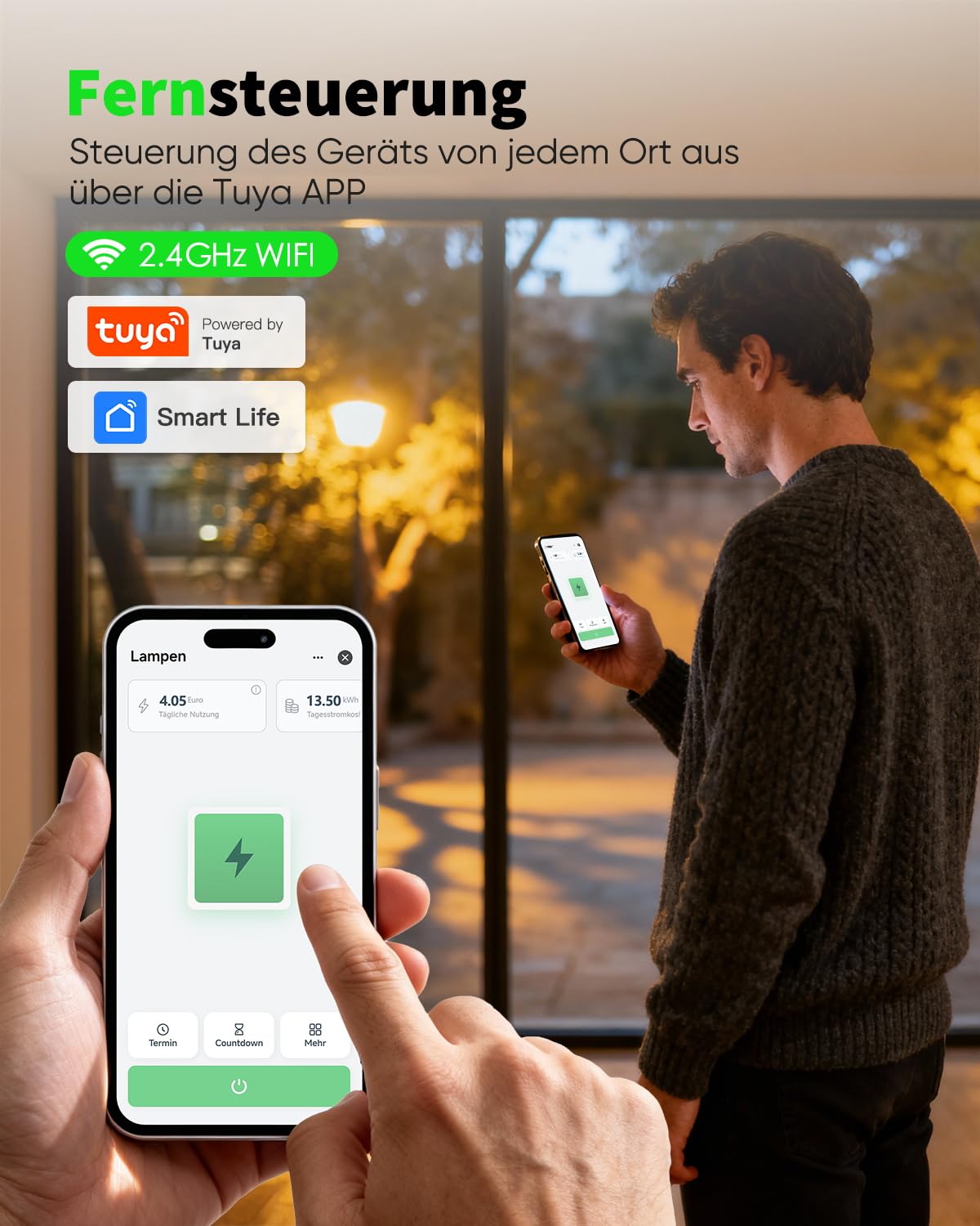 GreenSun WLAN Steckdose Outdoor 4er Pack - IP44 wasserdichte Außensteckdosen mit Strommessung 16A 3680W Tuya Smart Life App WiFi Steckdose Zeitschaltuhr & Timer kompatibel mit Alexa & Google Home 4