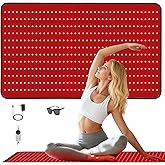 Red Light Therapy Mat for Full Body, Foldable 480LEDs Near Infrared Light Therapy Pad, 660nm& 850nm 2in1 LEDs Light Blanket for Back Belly Knee Joint Muscle, Five Adjustable Gears, 65W