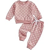 Mubineo Toddler Baby Girl Clothes Cute Polka Dot Sweatshirt Sweatpant Outfits Newborn Girls Fall Winter Tops Pant Outfit