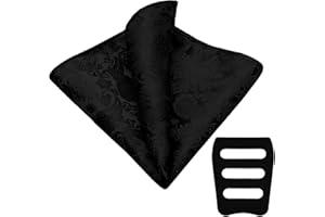 GHTIYLP Men's Handkerchiefs with Pocket Square Holder Paisley Pocket Square Handkerchief for Men Wedding Party Business