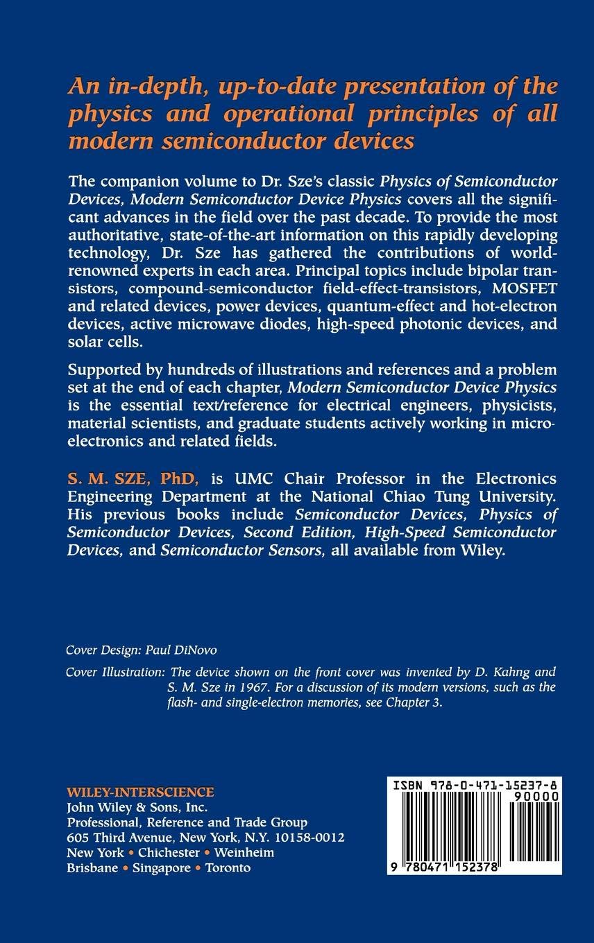 Modern Semiconductor Device Physics Amazon De Simon M Sze
