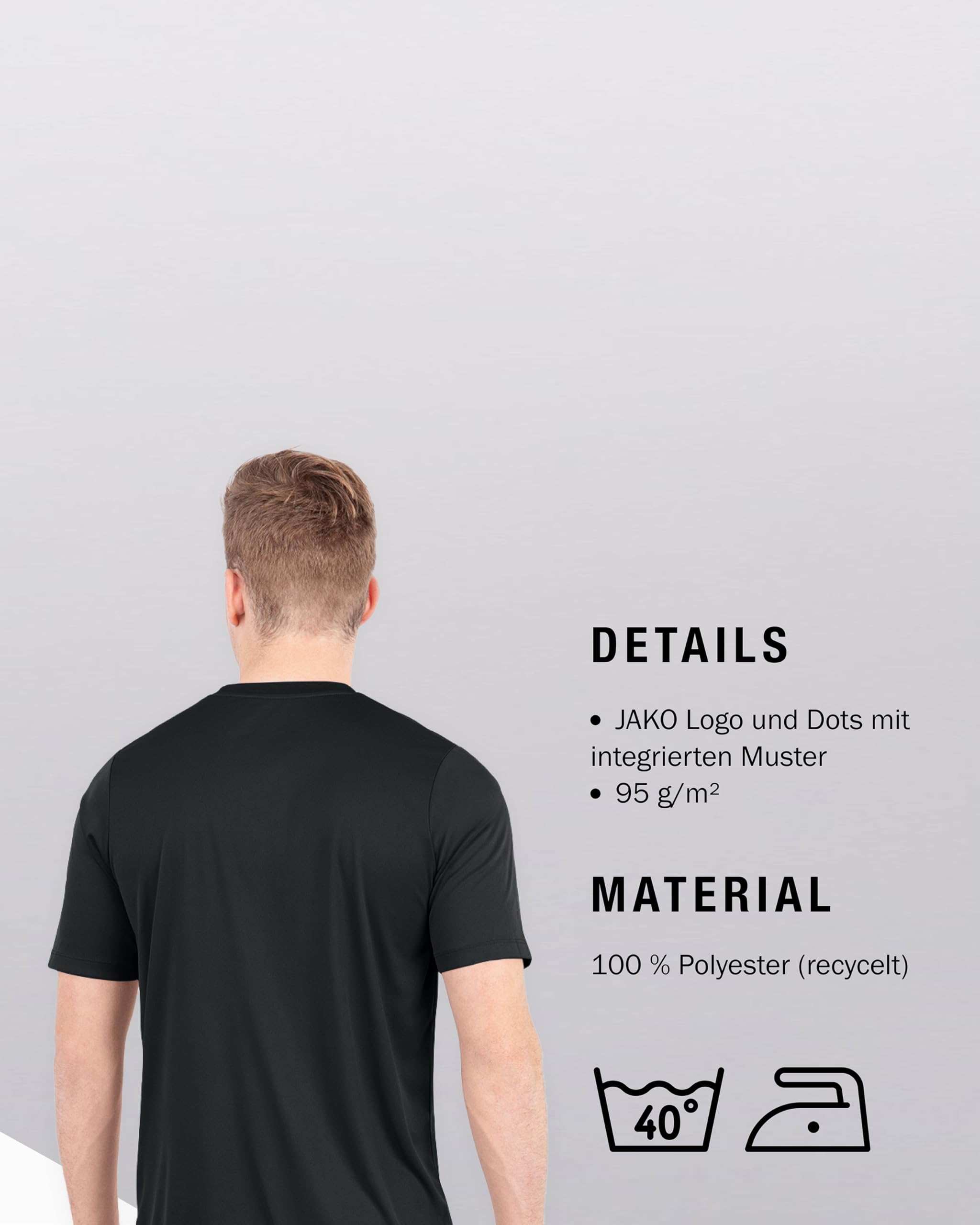 JAKO Herren Fußballtrikots Trikot Team KA, schwarz, L, 4233 6