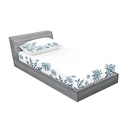 Lunarable Snowflake Fitted Sheet & Pillow Sham