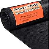 PTYTIFY Oil Spill Mat, 48×72 Inch Garage Floor Mat for Under Car, Waterproof, Reusable Washable Premium Oil Absorbent Pads Protects Floor from Oil Drips and Spills, Non-Slip, Black (48" x 72")