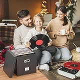 Aolawco Leather Vinyl Record Storage Box for 12 Inch Records Folding Crate view 7