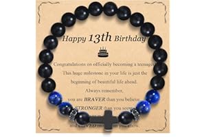 OAVOOK 8th 9th 10th 13th 14th 15th 16th 17th 18th 21st 30th Birthday Gifts for Boys Cross Bracelets for Son/Grandson/Brother/Nephew