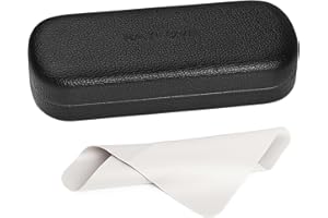 RayLove Glasses Case Hard Shell Eyeglass Case with Cleaning Cloth, PU Leather Protective Eye Glass Cases Fits Most Sunglasses