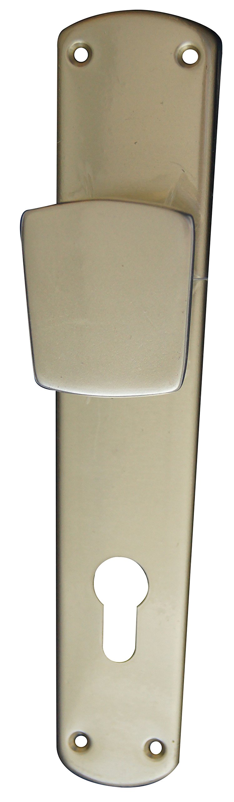 ALPERTEC Button Long Plate for House PZ in Anodised Aluminium Door Handle Set Door Fittings Door Handle, 92 mm, Silver, 40110520 K1