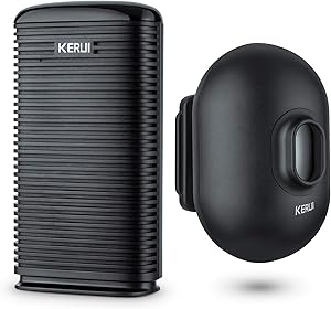 KERUI Long Range Wireless Driveway Alarm Indoor Door Chime Receiver Outside Waterproof Infrared Motion Sensor Detector DIY Home Security doorbell Alarm Kit - LED Indicator