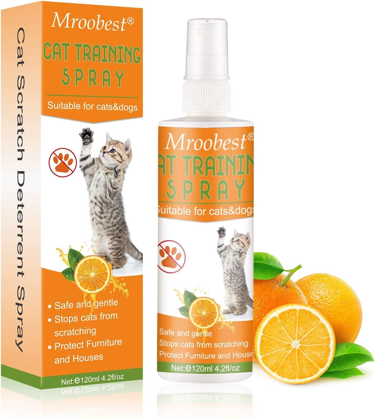 Mroobest Cat Scratch Deterrent Spray, Cat Trainin Spray, Stop Scratch Training