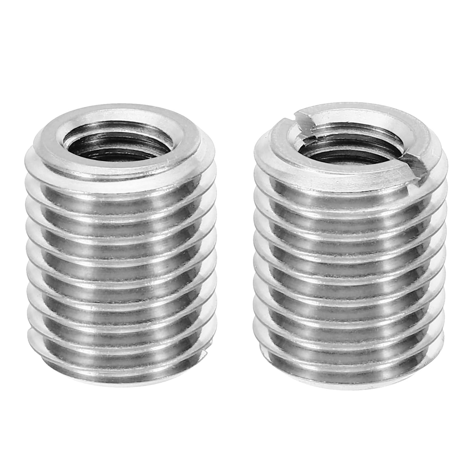 PATIKIL Thread Adapters Sleeve Reducing Nut, 2 Pcs M16xM10x20mm Male to Female Repair Insert Nut Screw Reducer Conversion Stainless Steel Fastener, Silver Tone