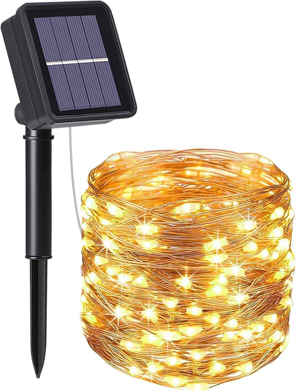 maxzo Solar Fairy Lights Outdoor, 79ft/24m 240 LED Solar String Lights Garden 8 Modes Copper Wire Fairy Lights Decorative String Lights for Patio, Gate, Yard, Wedding, Party Decoration (1 Pack)