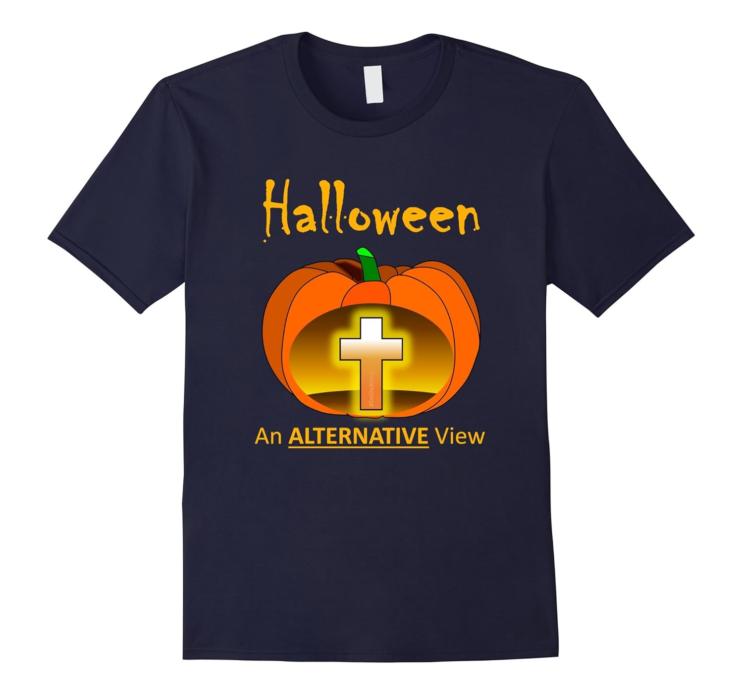 Christian Halloween T Shirt | Men Women - Pumpkin & Cross #1-Rose