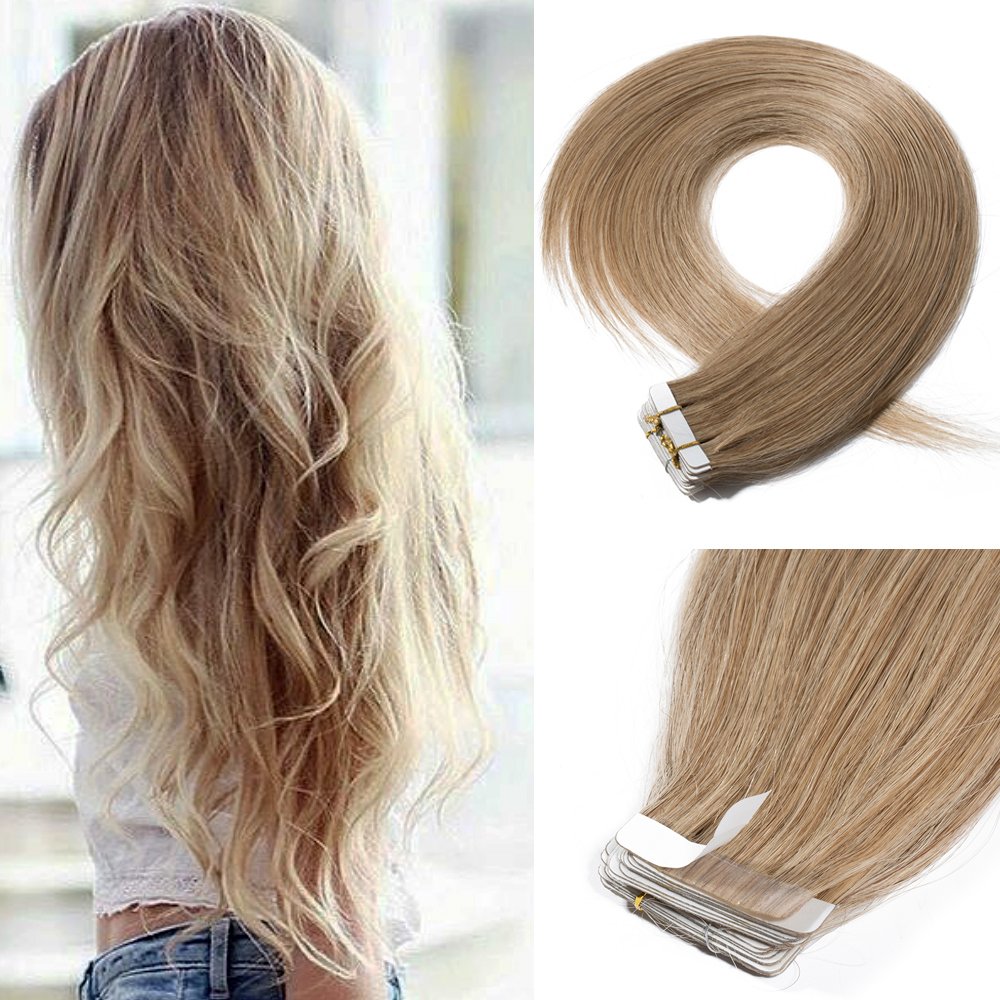 Amazon Com 20 100g Remy Tape In Hair Extensions Human Hair