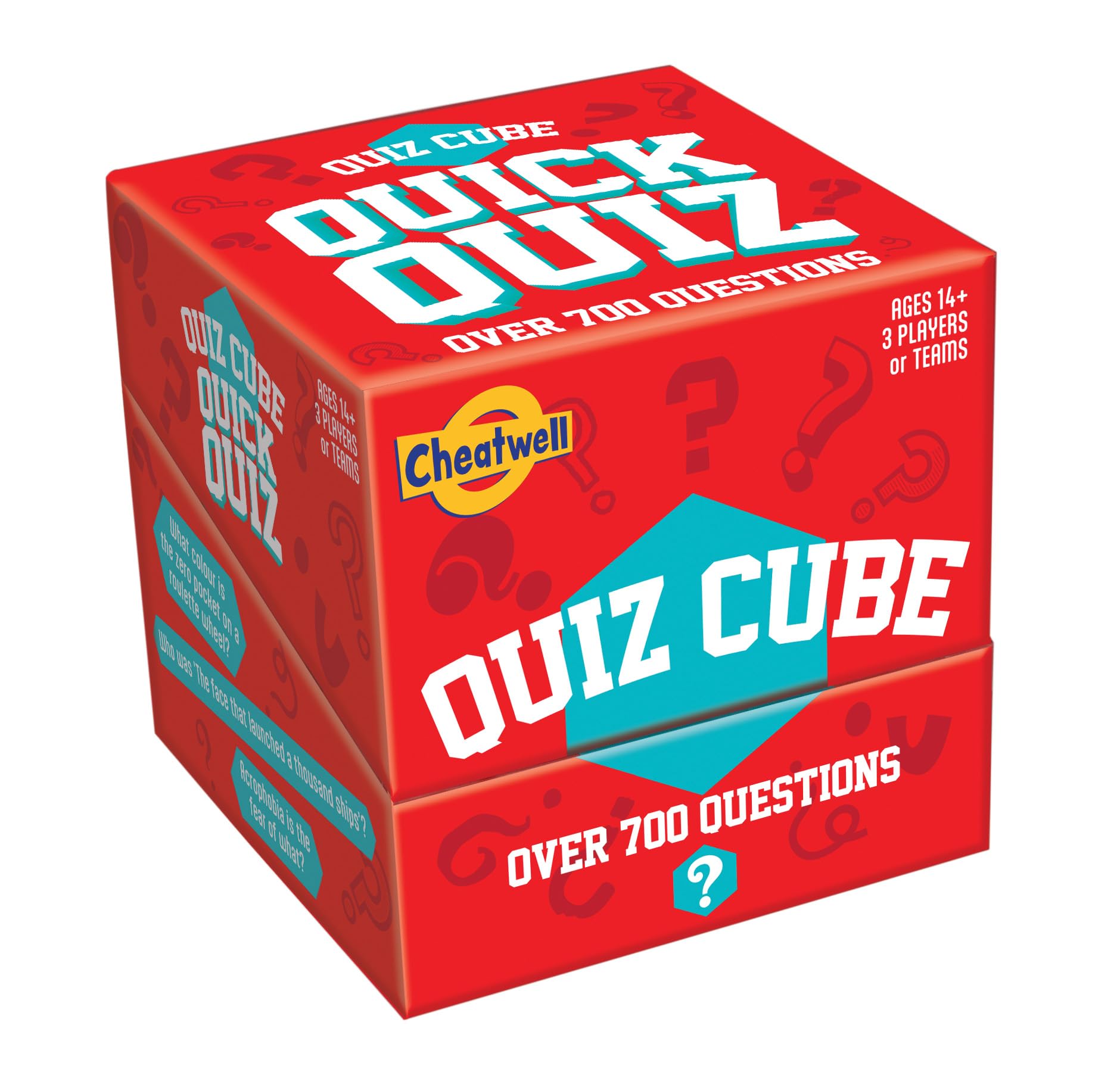 Cheatwell Games Quiz Cube Quick Quiz | Trivia Game With 744 General Knowledge Questions, Red