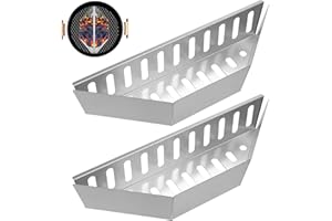 NQEUEPN 2pcs Charcoal Basket Stainless Steel Char Holder, 15 Inches Long Steel Grill Basket Accessories Charcoal Fuel Holder Charcoal Container for Outdoors Indoors (Silver)