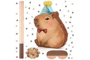 Seematn Capybara Piñata Bundle Capybara Birthday Party Supplies Animal Piñata Bundle with a Blindfold, Bat and Confetti for Birthday Baby Shower Party Decorations
