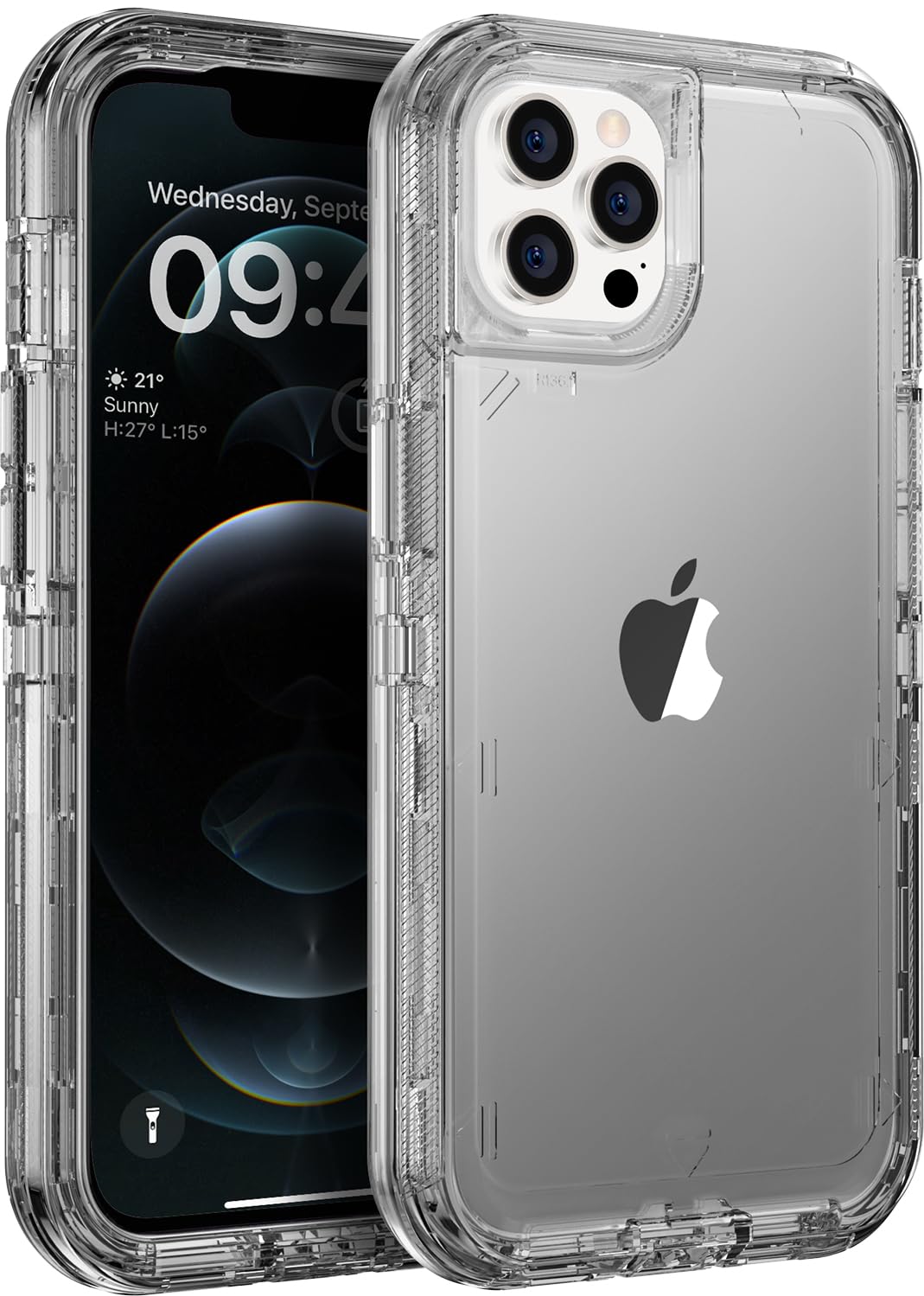 ORIbox Case Compatible with iPhone 12 and iPhone 12 Pro, Heavy Duty Shockproof Clear Case