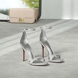 DREAM PAIRS Women's High Heels Flower Ankle Strap