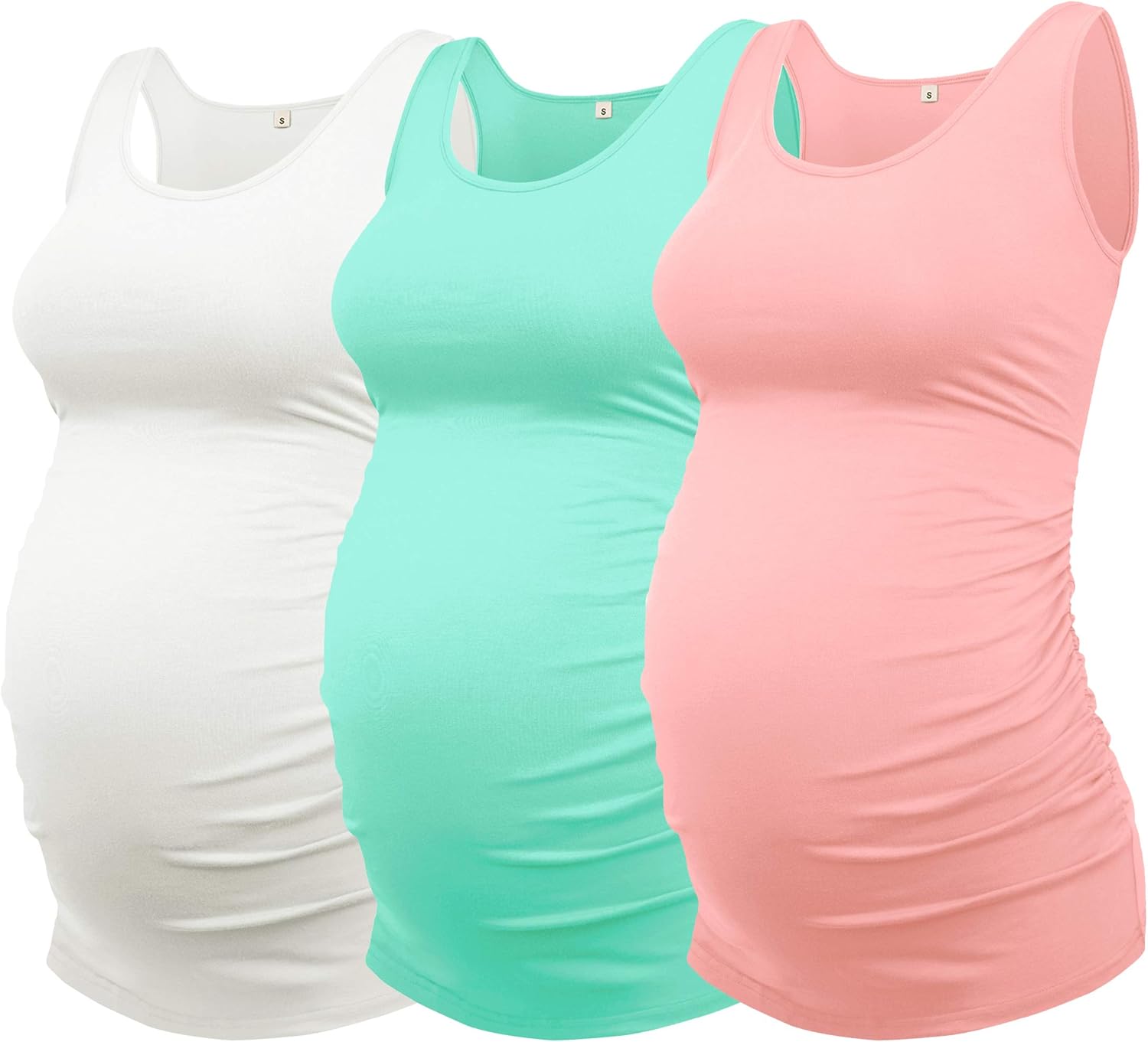 ruched maternity tank top