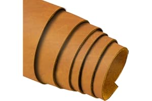 ELW 9-10 oz. (3.6-4mm) Thick Pre-Cut Size 12"x24" in Tobacco Brown Color Full Grain Cowhide Leather, Oil Tanned for Tooling, 