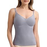 GXOULRRA V-Neck Seamless Camisoles Tank Tops with Built in Bra for Women Summer Spaghetti Straps Tankini Camis