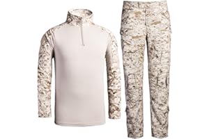 HJLYQXQ Men's Military Tactical Shirt and Pants Airsoft Paintball Hunting Combat Uniform Multicam Army Camo