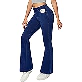 Heathyoga Stretchy Bell Bottom Jeans for Women Trendy Pull On Bootcut Flare Jean Leggings Jeggings for Women with Pockets