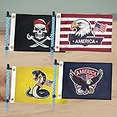 4 PCS 12x18 Inches ATV Flags,Whip Flags for UTV,Attach to Whip Lights or Antenna Flag with Poles, Double Side 3-layer Fabric Small Flag Dune Golf Cart Flag for Can-Am SXS Jeep RZR Polaris Truck Boat Off-Road Vehicles